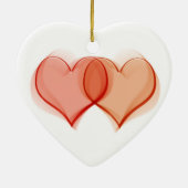 Harten met elkaar verweven keramisch ornament (Achterkant)