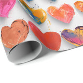 Harten met schetssporen en druppels cadeaupapier (Rol Hoek)