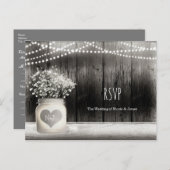 Harten Metselwerkpot & Baby's Adem Rustieke Trouw- Uitnodiging Briefkaart (Voorkant / Achterkant)