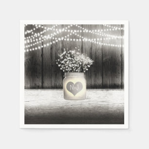 Harten Metselwerkpot & Baby's Breath Rusticale Tro Servet