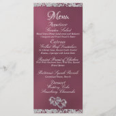 Harten, Monogram & Glitter - Lavendel Wedding Menu (Voorkant)