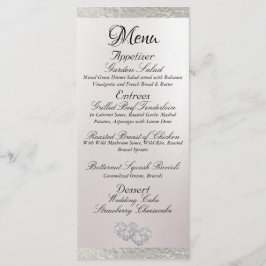 Harten & Monogram - Witte/Zilveren Bruiloft Menu