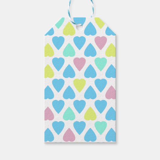 Harten multicolor cadeaulabel (Voorkant)