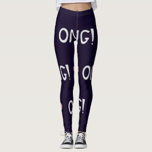 Harten, OMG-tekst, schattig patroon Leggings