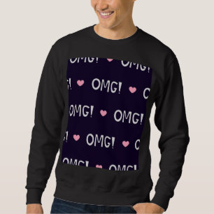 Harten, OMG-tekst, schattig patroon Trui