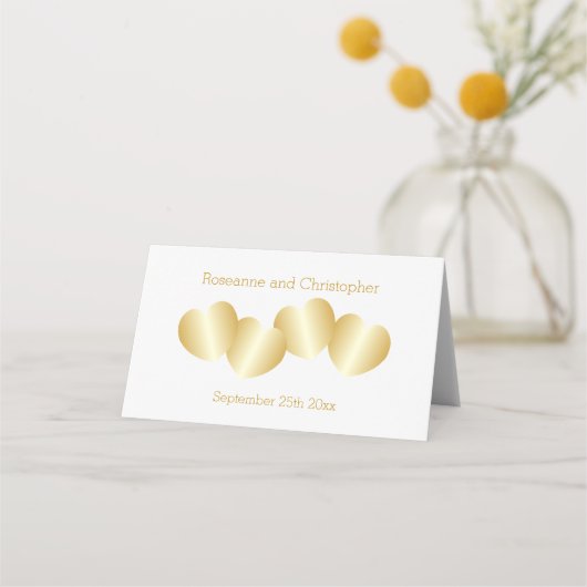 Harten Ontwerp Goudkleurige Bruiloft (Achterkant)