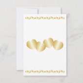 Harten Ontwerp Goudkleurige Bruiloft RSVP Kaartje (Achterkant)