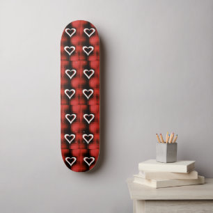Harten op dambord skateboard
