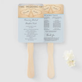 Harten op de beach Wedding ceremonie programma Han Handwaaier (Voorkant en achterkant)