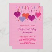 Harten op de Uitnodiging van de Valentijnsdag van  (Voorkant / Achterkant)