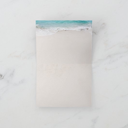 Harten op de zandstrandbruiloft bedankkaart (Binnen)