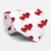 Harten op een Koord Stropdas (Opgerold)