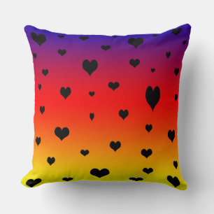 Harten op een regenboogkleur, een grote schroefdra kussen
