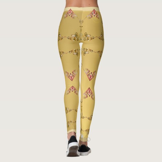  Harten op Golden Ochre Leggings (Achterkant)