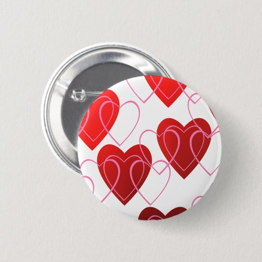 Harten op harten Valentijn Button (Voorkant /achterkant)