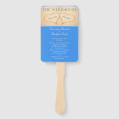 Harten op het strand Trouwceremonieprogramma Hand  Handwaaier (Voorkant)