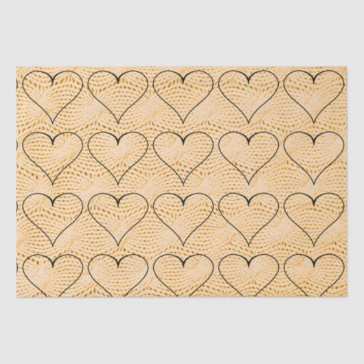 Harten op kabelnit tissuepapier (Voorkant)