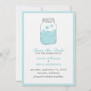 Harten op  Mason Jar Wedding Save the Date
