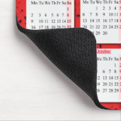 Harten op rode mousepad/ kalender muismat (Hoek)