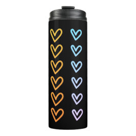 Harten op zwart 18 oz Tumbler Thermosbeker