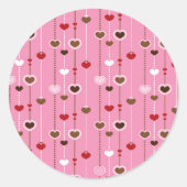 Harten Patroon 27 Ronde Sticker (Voorkant)