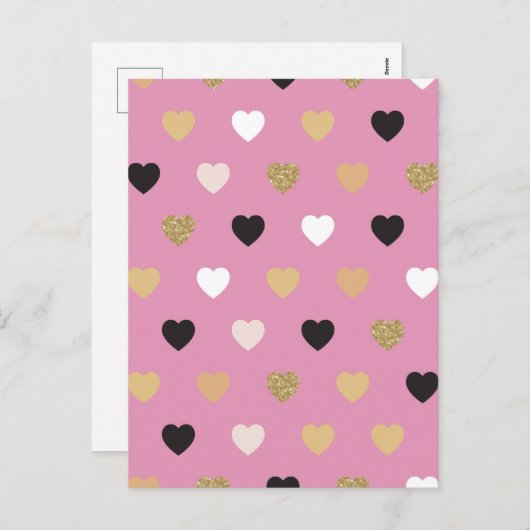 Harten Patroon 32 Feestdagenkaart (Voorkant / Achterkant)