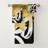 Harten Pattern en Golden Folie Bad Handdoek (Insitu)