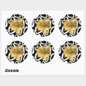 Harten Pattern en Golden Folie Ronde Sticker (Vel)