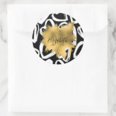 Harten Pattern en Golden Folie Ronde Sticker (Tas)