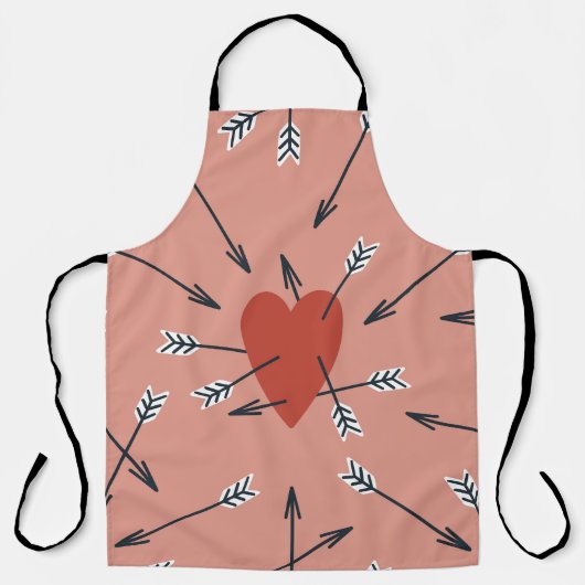 Harten pijlen met de hand gemaakt. schort (Voorkant)