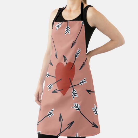 Harten pijlen met de hand gemaakt. schort (Insitu)