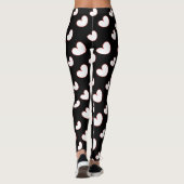 Harten R4-liefde, rood/wit hart op zwarte leggings (Achterkant)