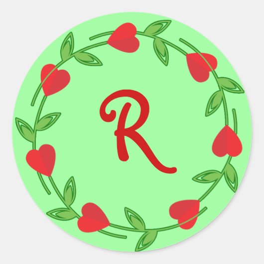 Harten Rand Stickers naar Monogram (Voorkant)