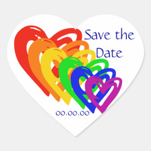 Harten regenboog hart sticker