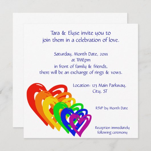 Harten regenboog kaart (Voorkant / Achterkant)