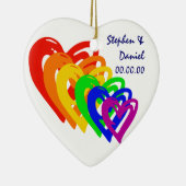 Harten regenboog keramisch ornament (Rechts)