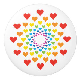 Harten rond harten keramische knop