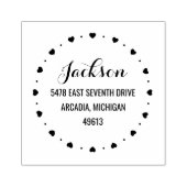 Harten Ronde retour adres Rubber stempel (Afrduk)