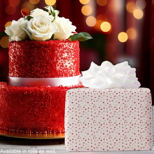 Harten - Rood en roze ombre op Offwhite Cement Cadeaupapier