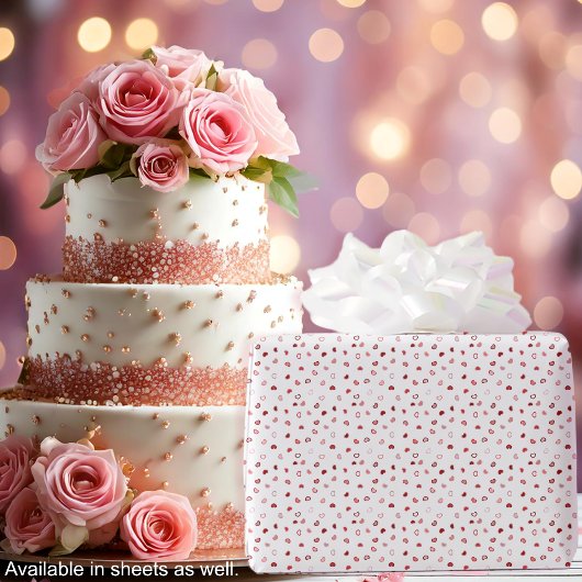 Harten - Rood en Roze Ombre op Wit-Rollen Cadeaupapier