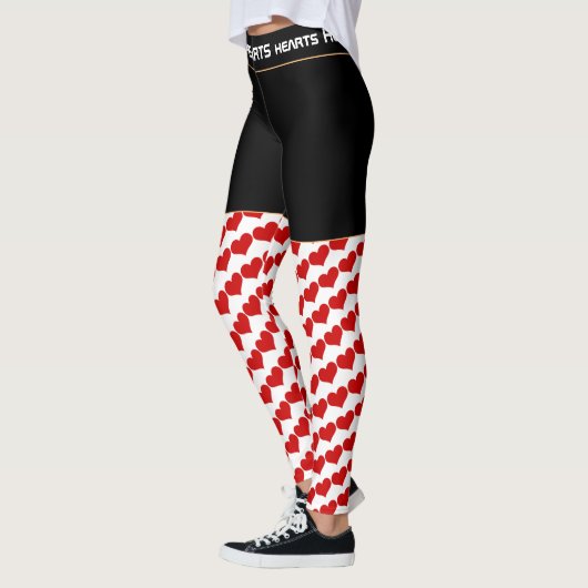 Harten rood en wit - trendy Love / Retro mode Leggings (Links)