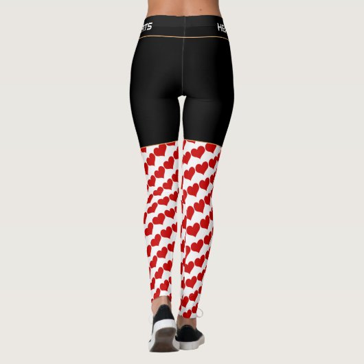 Harten rood en wit - trendy Love / Retro mode Leggings (Achterkant)