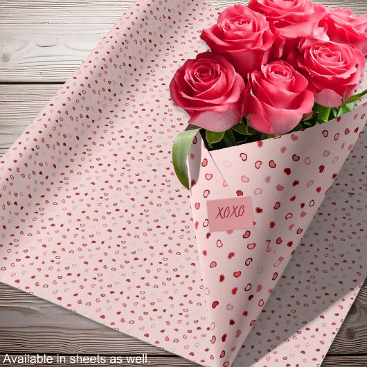 Harten - Rood op Licht Roze Ombre Cadeaupapier
