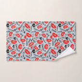 Harten, rood, zwart, lip prints, kus bad handdoek (Handdoek)