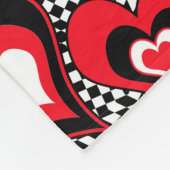 Harten, rood, zwart, wit, Valentijnsdag. Fleece Deken (Hoek)