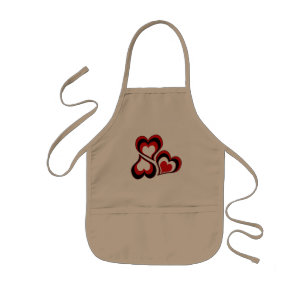 Harten, rood, zwart, wit, Valentijnsdag. Kinder Schort