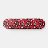 Harten, rood, zwart, wit, Valentijnsdag. Skateboard (Horizontaal)