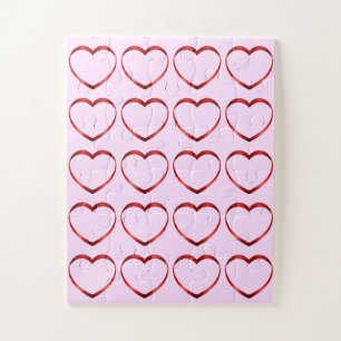 Harten roze puzzel