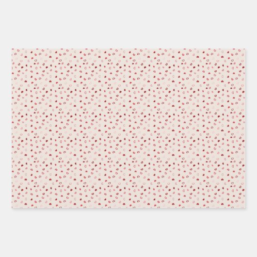 Harten - Roze rode ombre op wit cement Inpakpapier Vel (Voorkant)