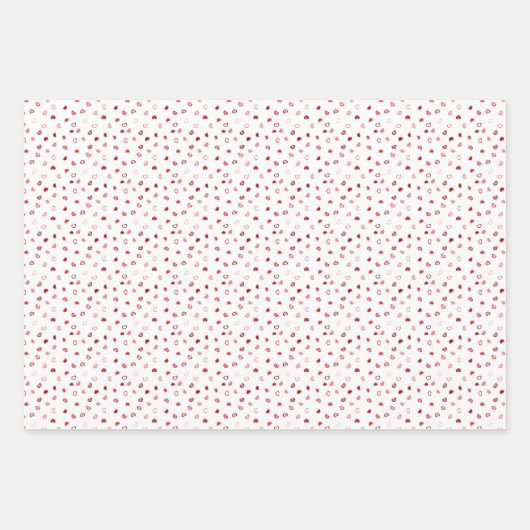 Harten - Roze rode ombre op wit Inpakpapier Vel (Voorkant)